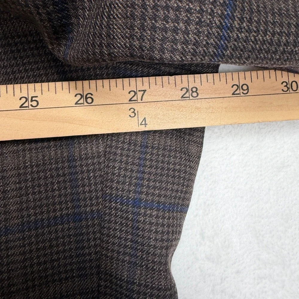 Jos. A Bank 54R Sport Coat Brown Blue Windowpane Houndstooth Wool Blend Business